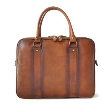Pratesi BVS230 - Briefcase Magliano in cow leather Bruce Dark Green