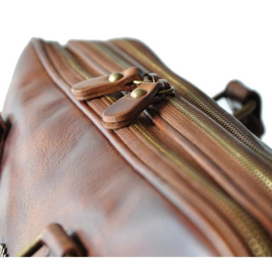 Pratesi BVS230 - Briefcase Magliano in cow leather Bruce Dark Green