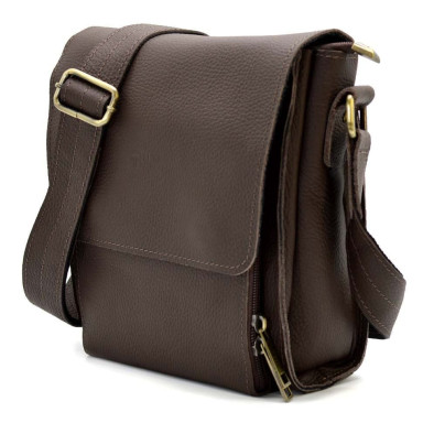 Mens leather shoulder bag FC-3027-3md from TARWA brown floatar