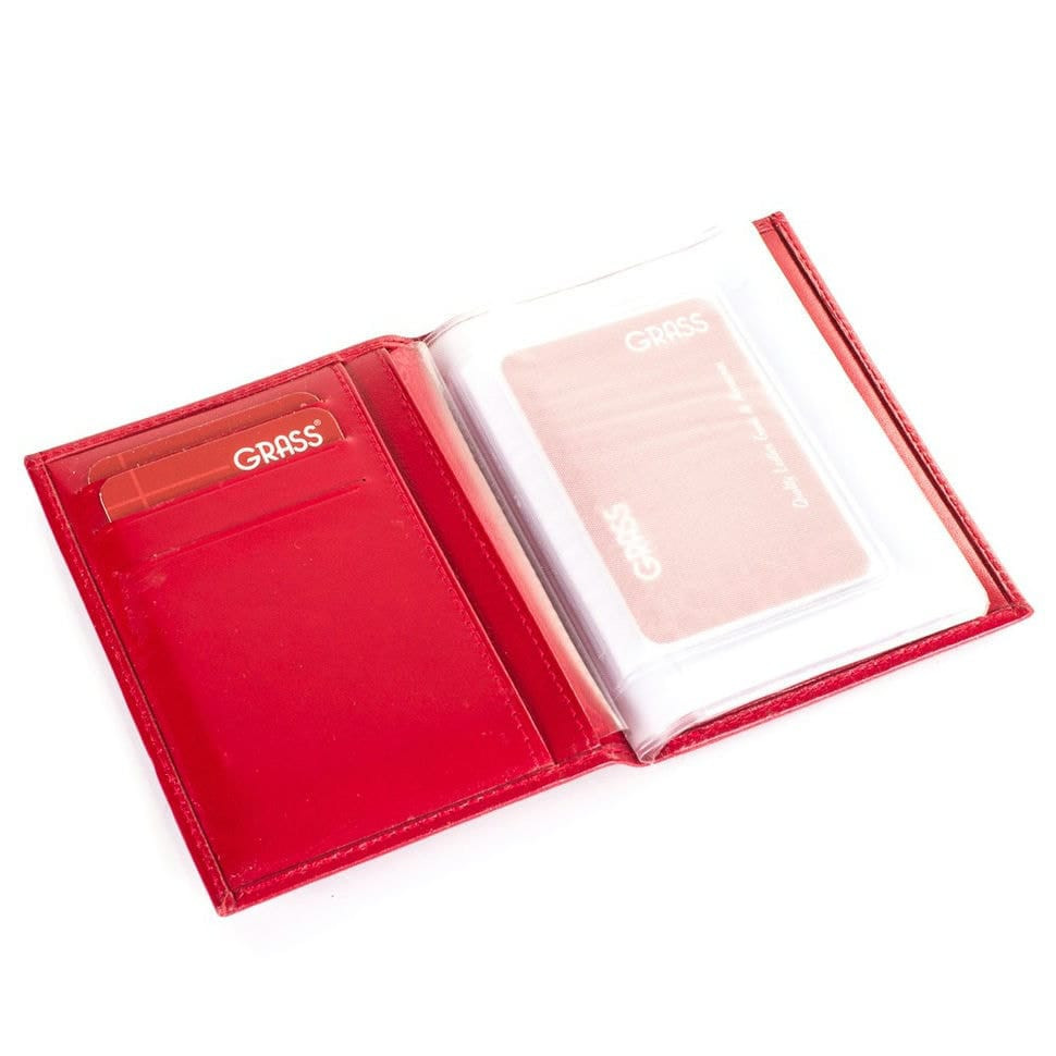 Обкладинка для документів шкіряна GRASS 555-5 червоний гладкий