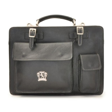 Pratesi BNE466/34 - Business Bag Milano Medium в шкіряній шкірі Bruce Black