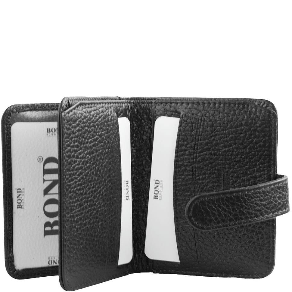Кредитниця з відділом для купюр шкіряна BOND 551-281 чорний флотар