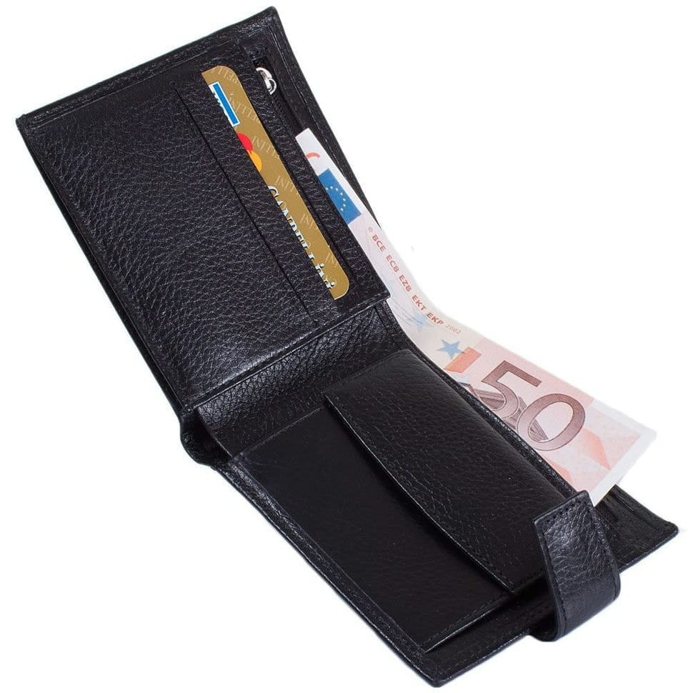 Портмоне шкіряне CANPEL 223-7 чорний флотар