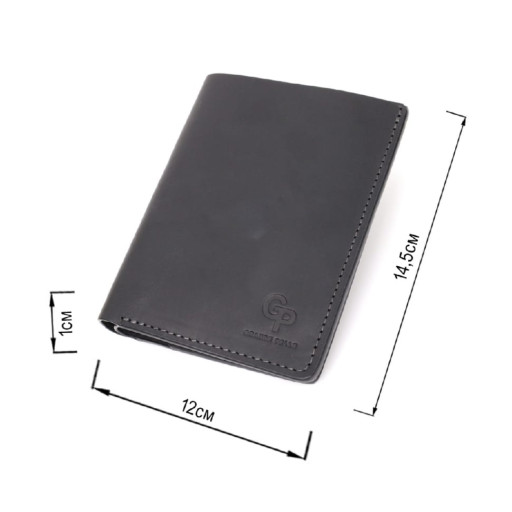 Добротне шкіряне портмоне з утримувачем для Apple AirTag GRANDE PELLE 11623 Чорний