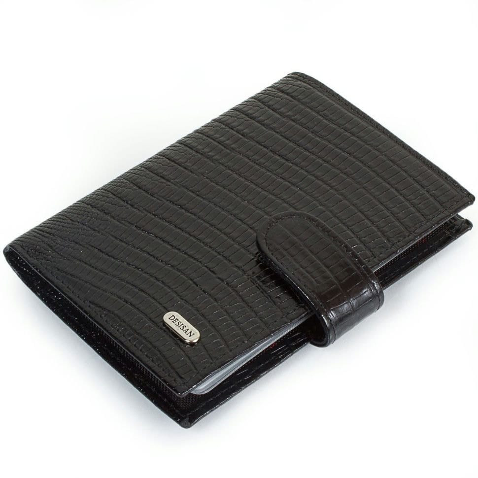 Обкладинка на автодокументи шкіряна Desisan 101-143 чорний лазер