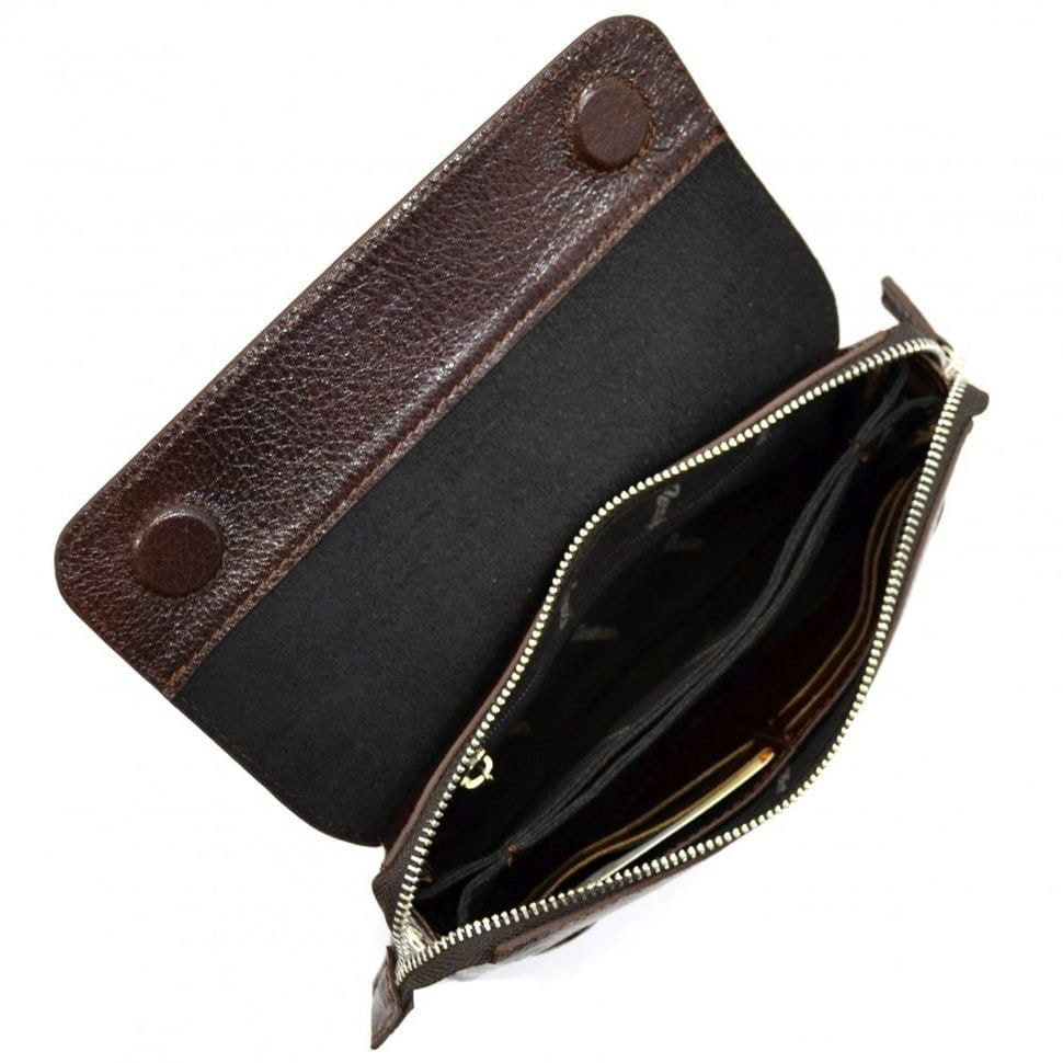 Барсетка кистьова шкіряна DESISAN 1462-019 коричневий флотар