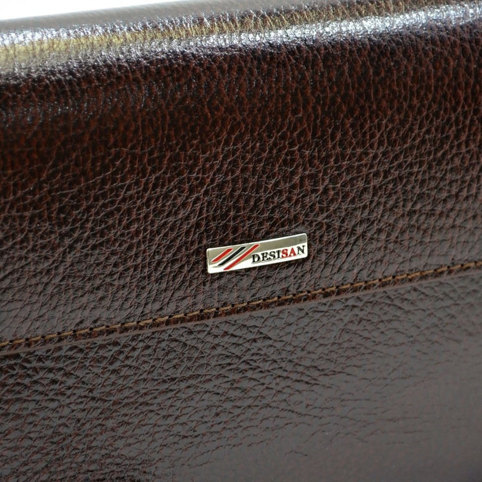 Барсетка кистьова шкіряна DESISAN 1462-019 коричневий флотар