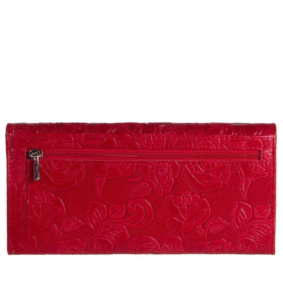 Гаманець жіночий шкіряний Desisan 150-424 червоні квіти