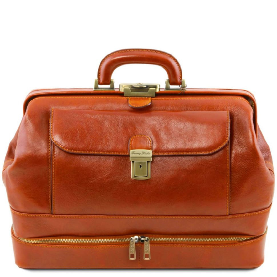 Ексклюзивна шкіряна докторська сумка, саквояж з подвійним дном Tuscany TL142071 Giotto