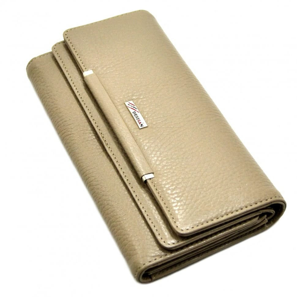 Гаманець жіночий шкіряний Desisan 724-283 бежевий флотар