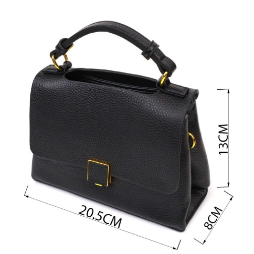 Жіноча стильна сумка з натуральної шкіри 22074 Vintage Чорна