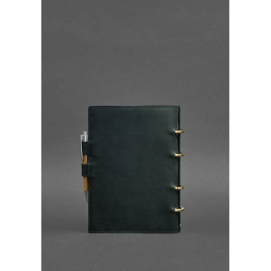 Leather notebook with a dated block (Soft book) 9.1 green Crazy Horse