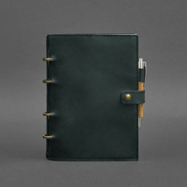 Leather notebook with a dated block (Soft book) 9.1 green Crazy Horse
