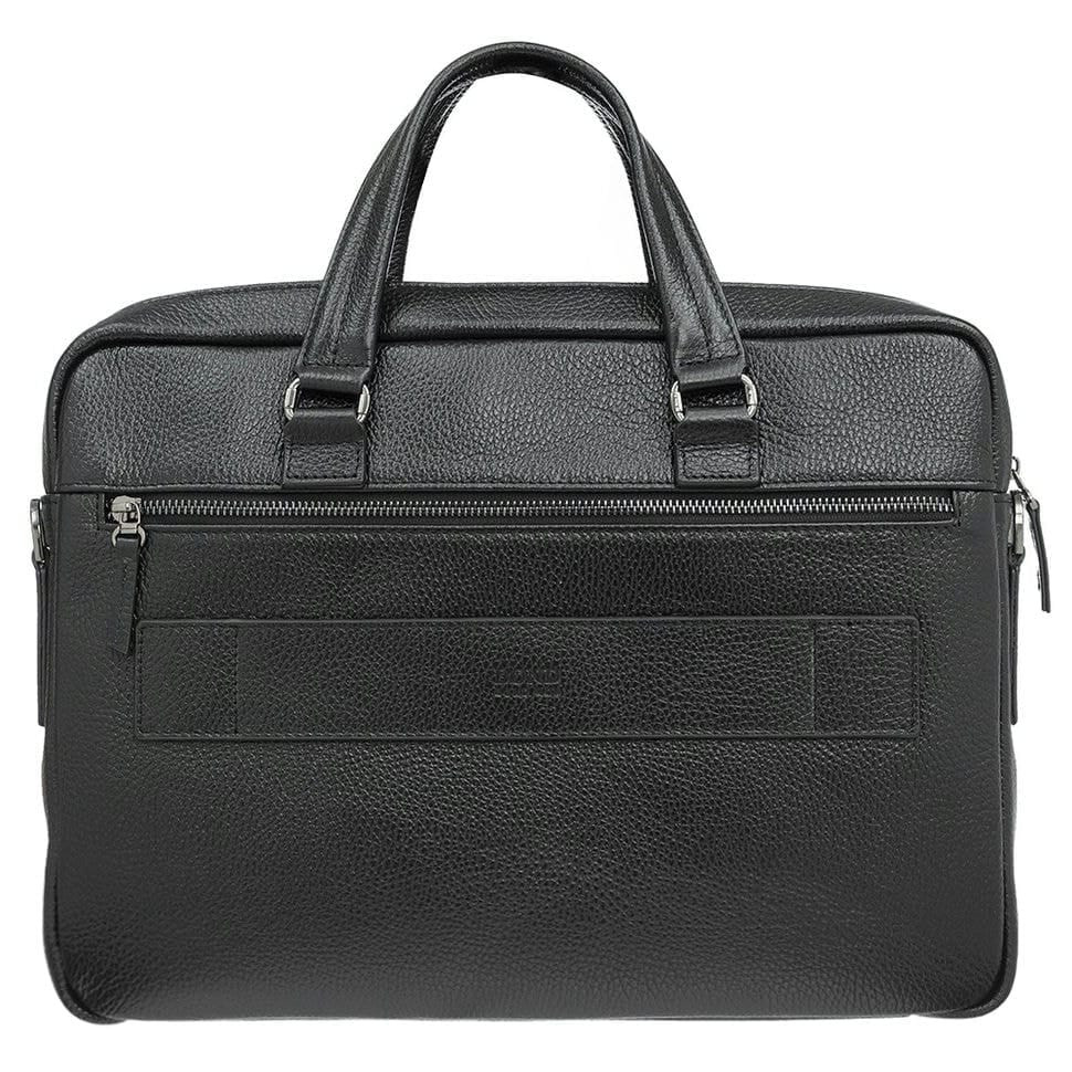 Портфель м'який шкіряний BOND 1411-281 чорний флотар