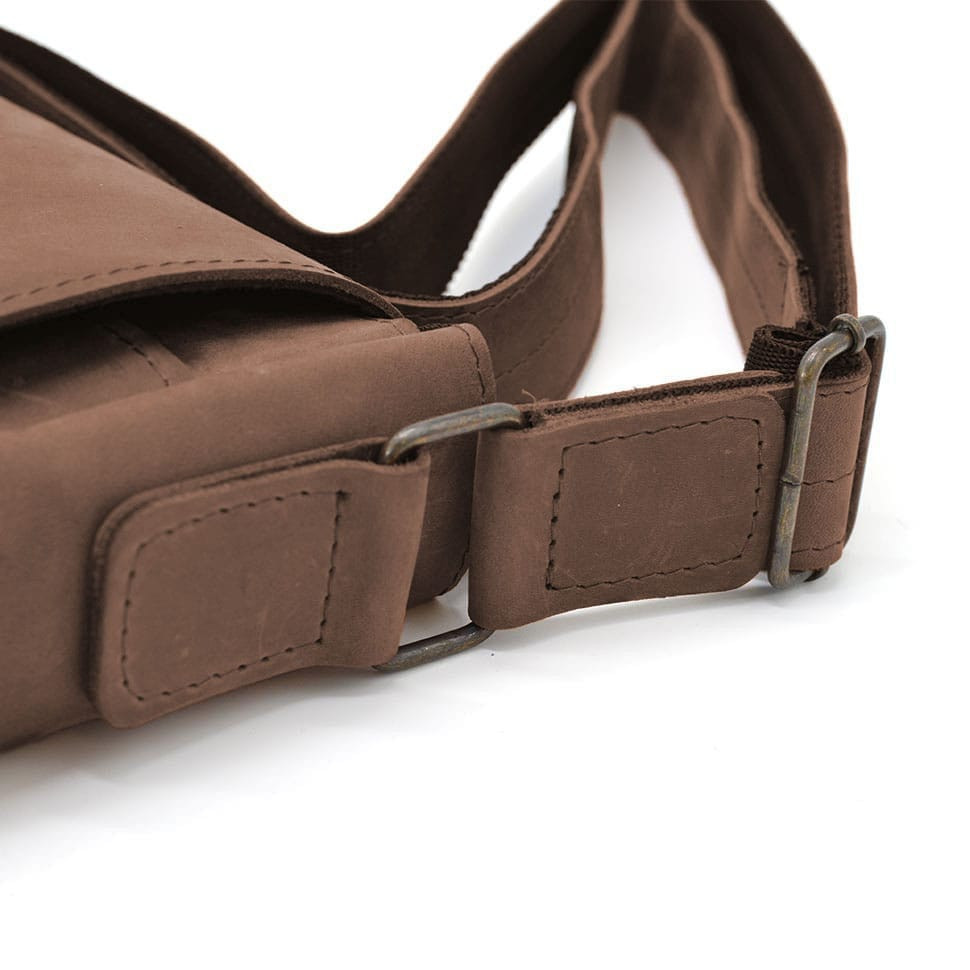 Mens leather shoulder bag RC-0002-3md TARWA brown