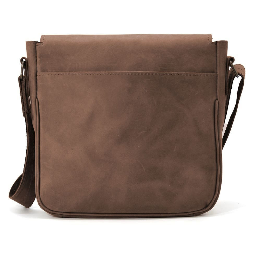 Mens leather shoulder bag RC-0002-3md TARWA brown