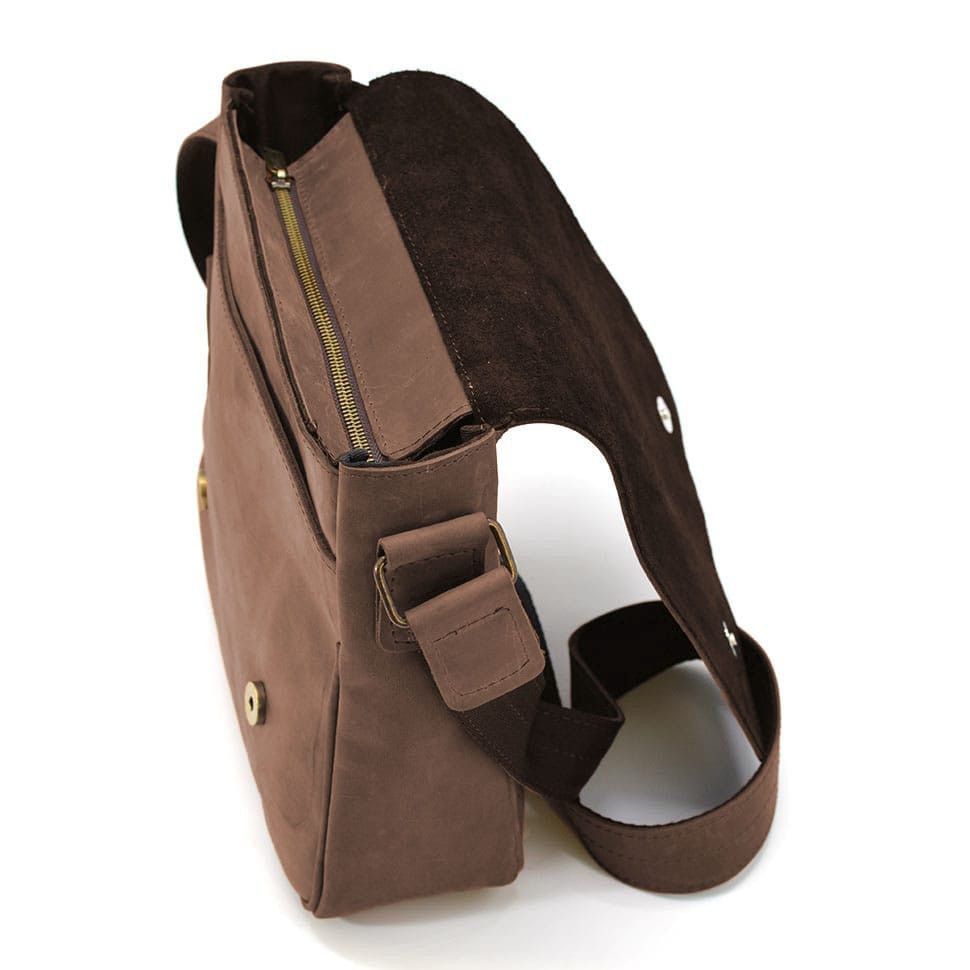 Mens leather shoulder bag RC-0002-3md TARWA brown