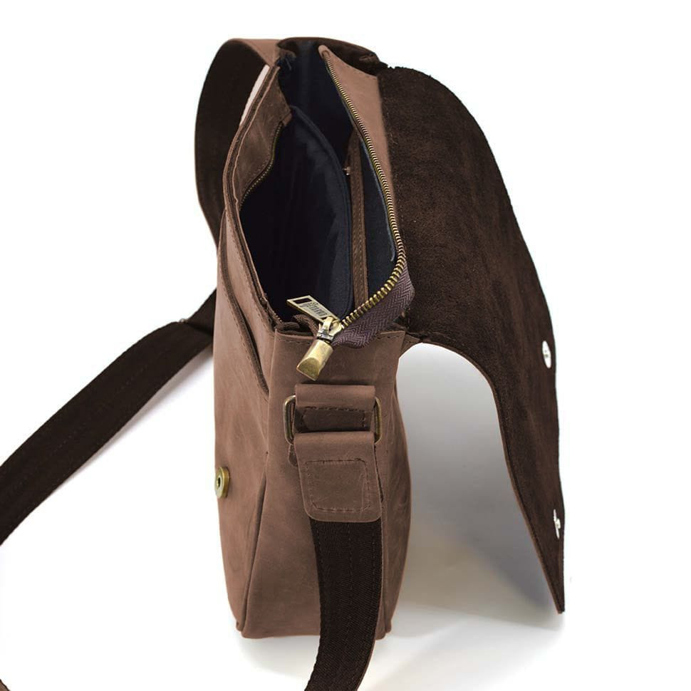 Mens leather shoulder bag RC-0002-3md TARWA brown