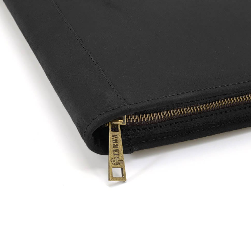 Шкіряна папка для ділових документів А4+, органайзер TARWA RA-1294-4lx чорна