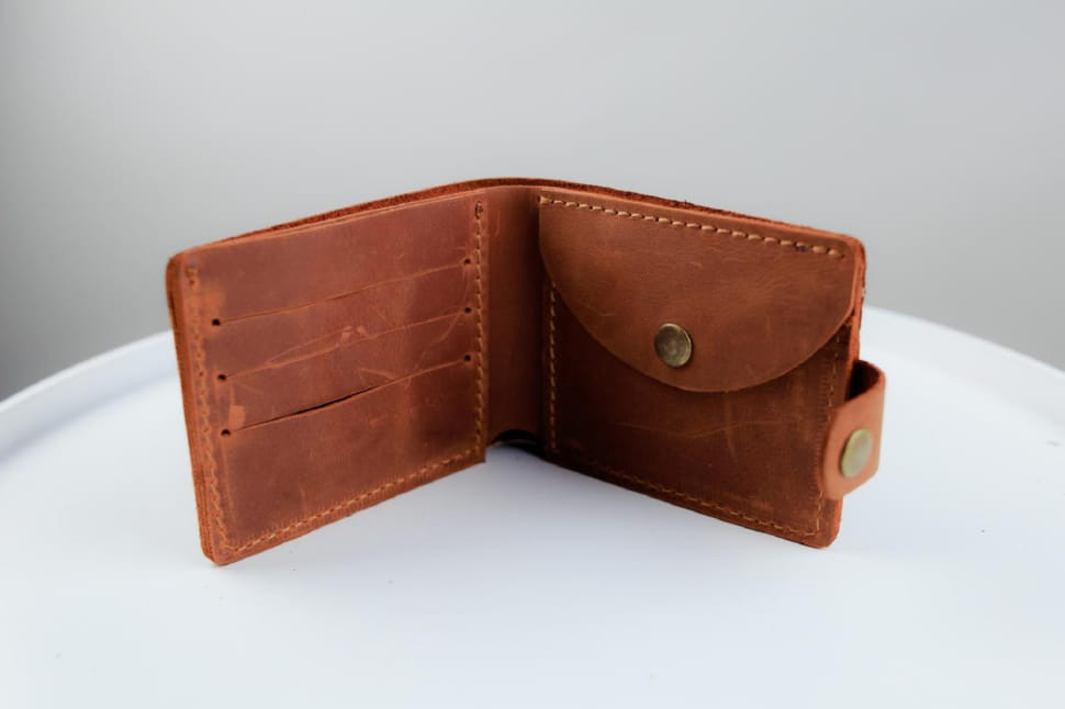 Classic wallet made of genuine leather Crazy Horse crocodile embossing SH018 (light brown)