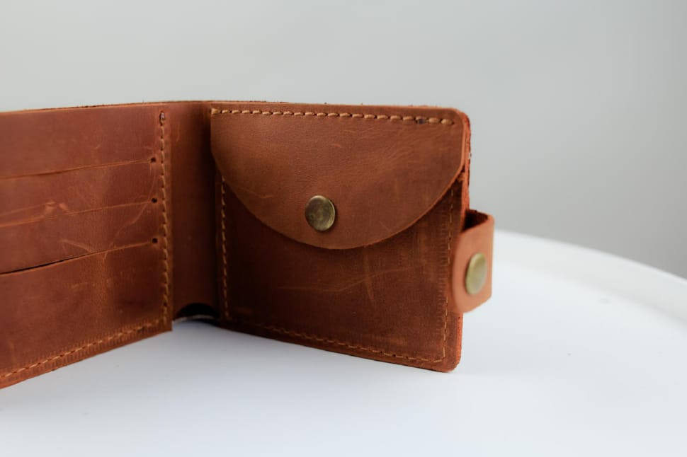 Classic wallet made of genuine leather Crazy Horse crocodile embossing SH018 (light brown)