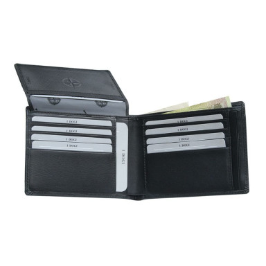 Leather wallet Cortina 32308 nero black