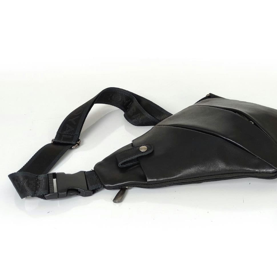 Слінг із натуральної шкіри чорний Royal Bag RB-S-N2-3333A