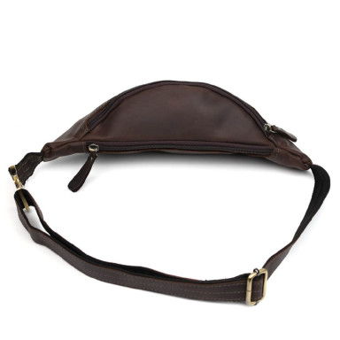 Leather belt bag banana LIMARY Lim-035RC brown