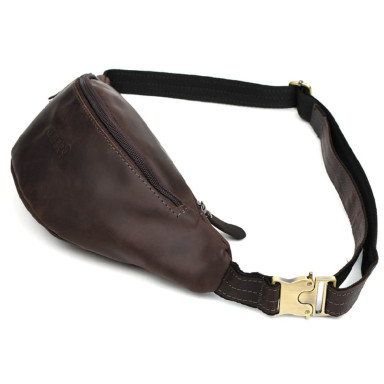 Leather belt bag banana LIMARY Lim-035RC brown