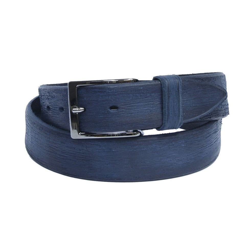 Шкіряний ремень 1074 blu синій TONY PEROTTI