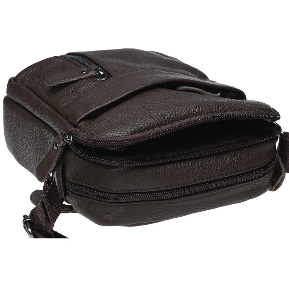 Чоловіча шкіряна сумка через плече Borsa Leather K11027-brown