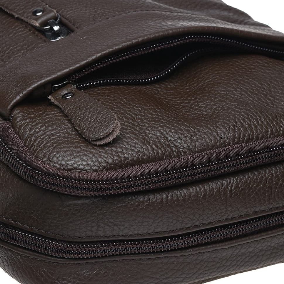 Чоловіча шкіряна сумка через плече Borsa Leather K11027-brown