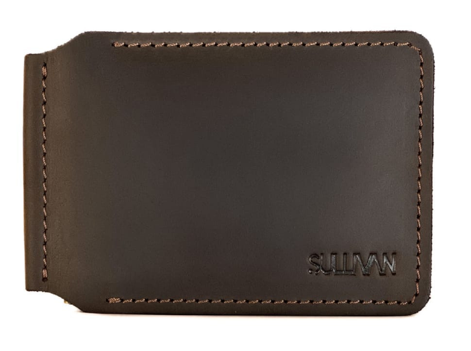 Гаманець чоловічий шкіряний затискач для купюр SULLIVAN 10015(6.5) коричневий