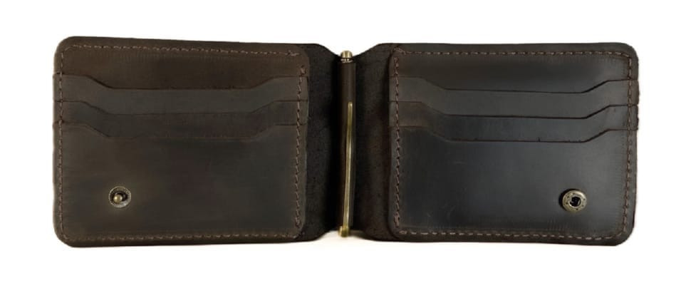 Гаманець чоловічий шкіряний затискач для купюр SULLIVAN 10015(6.5) коричневий