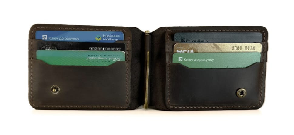 Гаманець чоловічий шкіряний затискач для купюр SULLIVAN 10015(6.5) коричневий