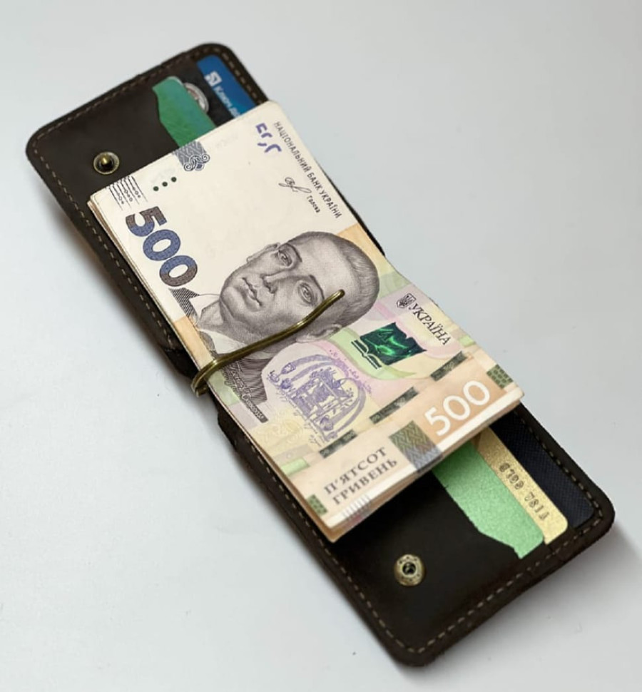 Гаманець чоловічий шкіряний затискач для купюр SULLIVAN 10015(6.5) коричневий