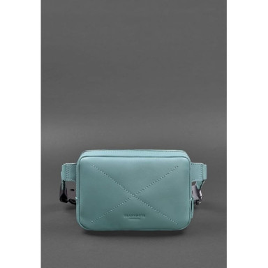 Шкіряна жіноча поясна сумка Dropbag Mini бірюзова