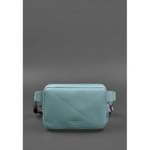 Шкіряна жіноча поясна сумка Dropbag Mini бірюзова