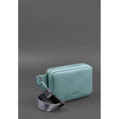 Шкіряна жіноча поясна сумка Dropbag Mini бірюзова