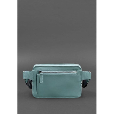 Шкіряна жіноча поясна сумка Dropbag Mini бірюзова