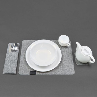 Felt table setting set for 1 person black