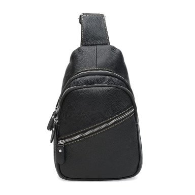 Men's leather backpack Keizer K11908bl-black