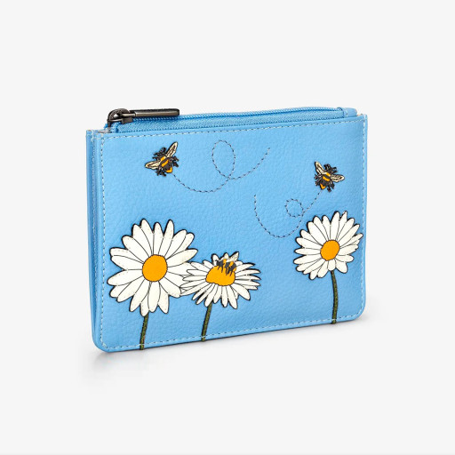 Жіночий шкіряний гаманець Yoshi Y1321 Bee Happy (Blue)