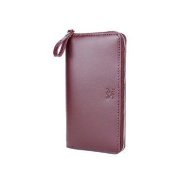 Шкіряне портмоне Keeper zip винний