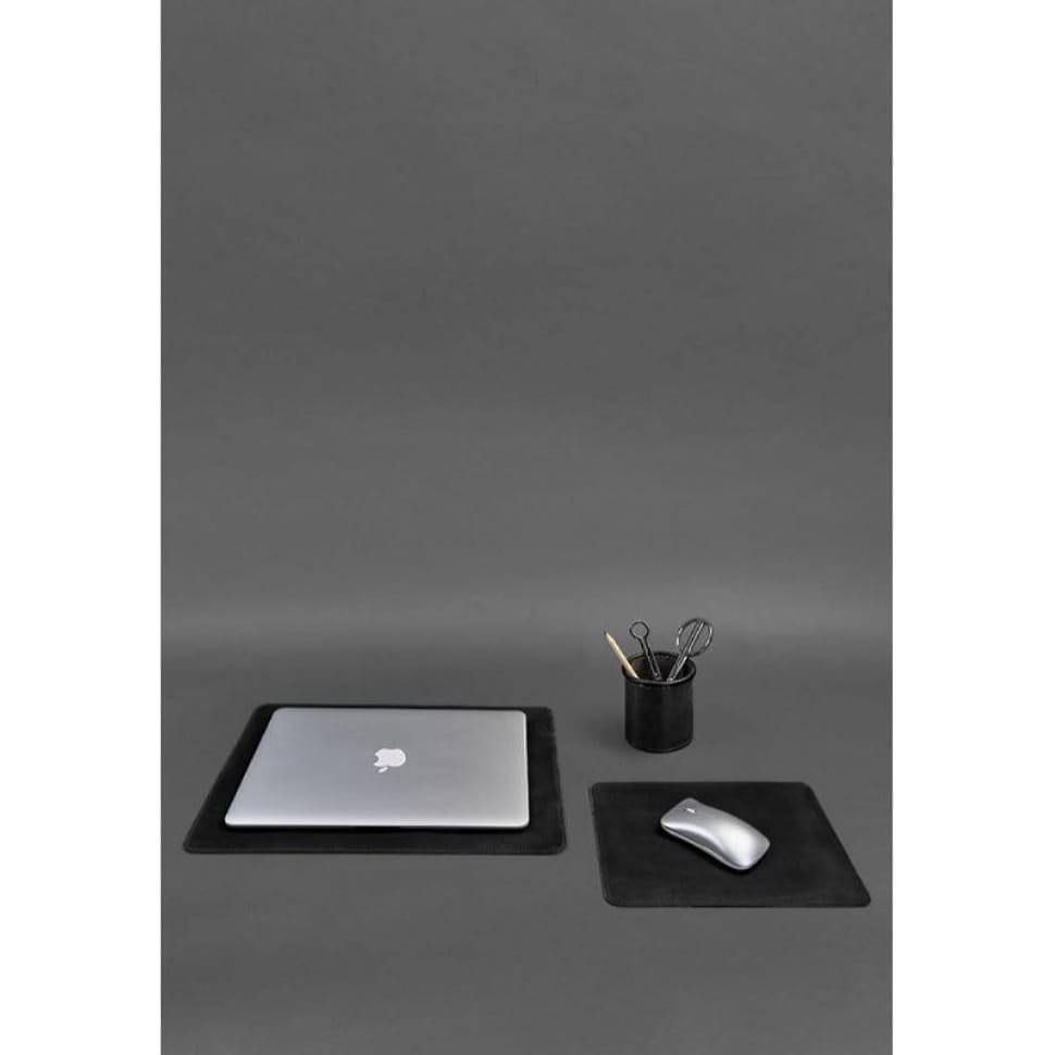 Desk set made of genuine leather 1.0 black Crazy Horse