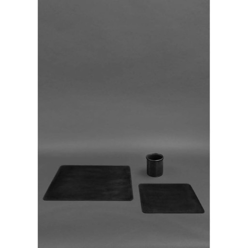 Настільний набір із натуральної шкіри 1.0 чорний Crazy Horse