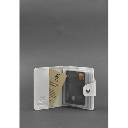 Жіночий шкіряний кард-кейс 7.1 (Книжка) білий