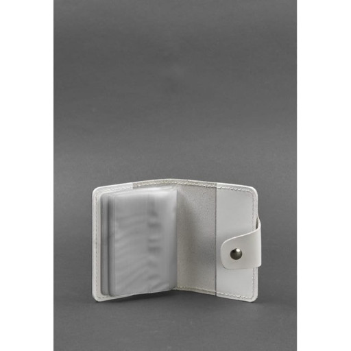 Жіночий шкіряний кард-кейс 7.1 (Книжка) білий