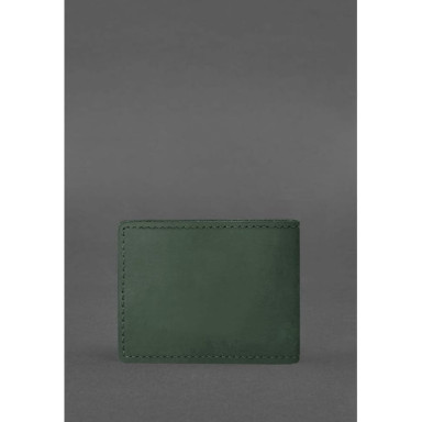 Leather cover for the certificate of the State Tax Service green Crazy Horse
