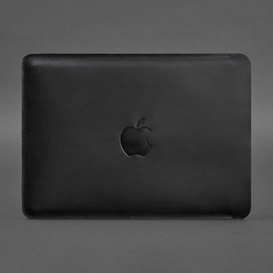Кожаный чехол для MacBook 15-16 Черный